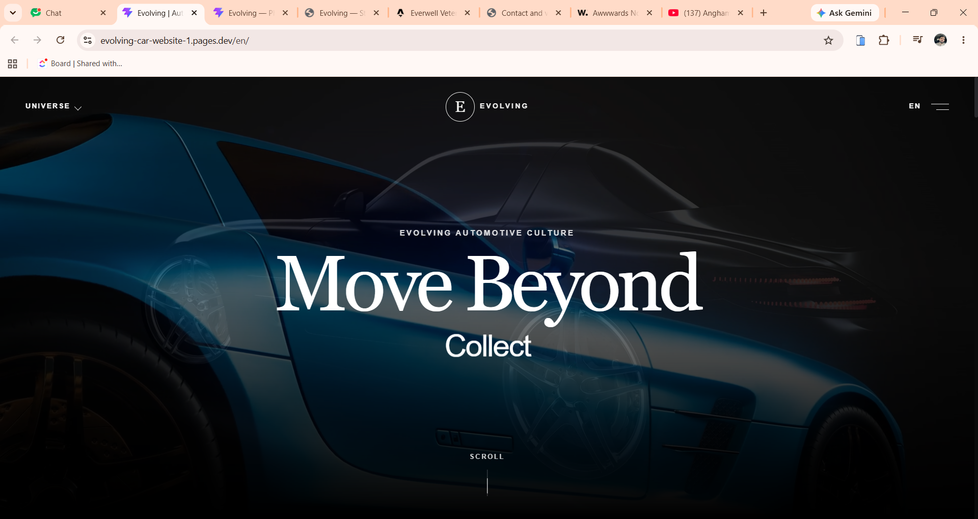 Evolving Car website template screenshot